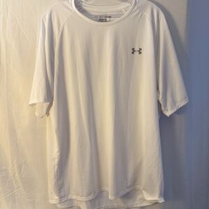 Under Armour Men's White Athletic Training UA Tech T shirt size 2XL Athleisure